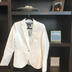 Jcrew White Linen Blazer